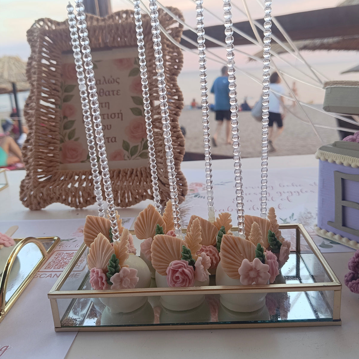 Στολισμός βάπτισης στην θάλασσα , Beach bar The Island Θυμάρι