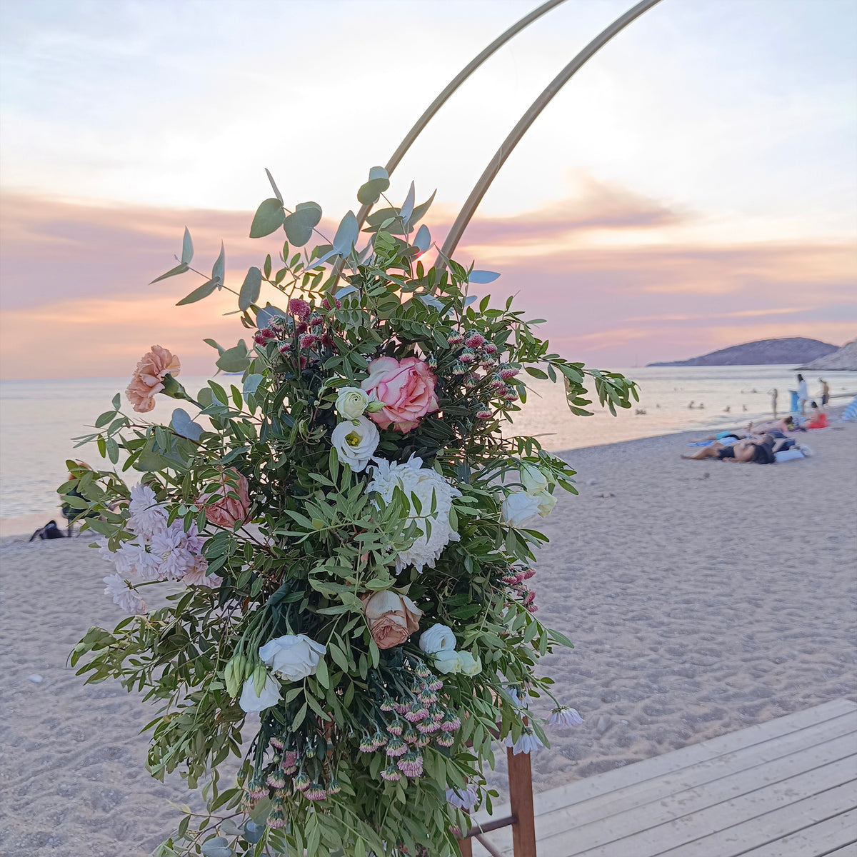 Στολισμός βάπτισης στην θάλασσα , Beach bar The Island Θυμάρι