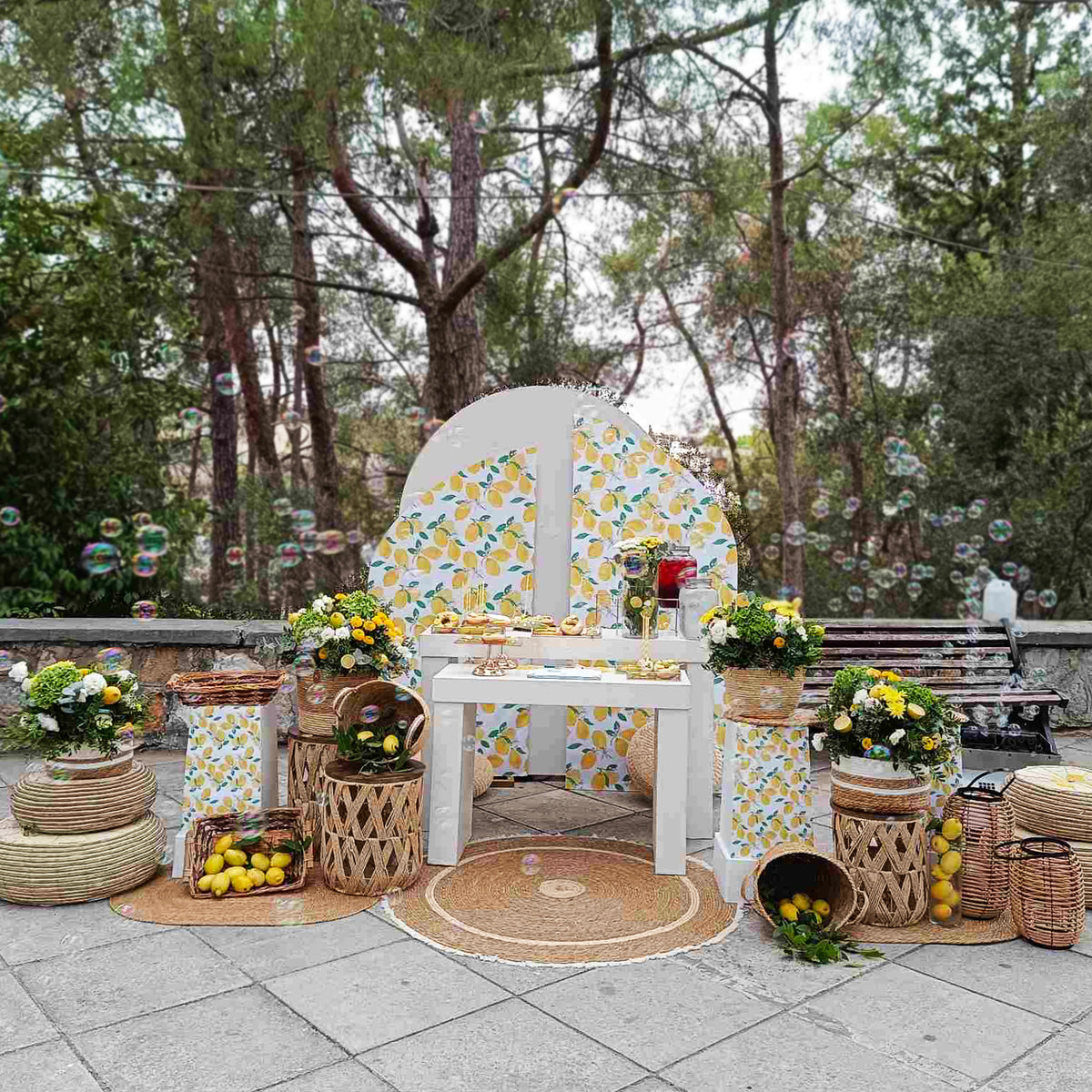 Στολισμός βάπτισης στην Αγία Φιλόθεη , Φιλοθεης με θέμα λεμόνια